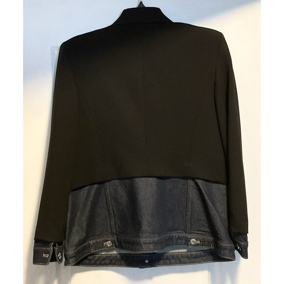Express Women's Denim Pieced Cropped Blazer Size L, Black NWT - Picture 3 of 7